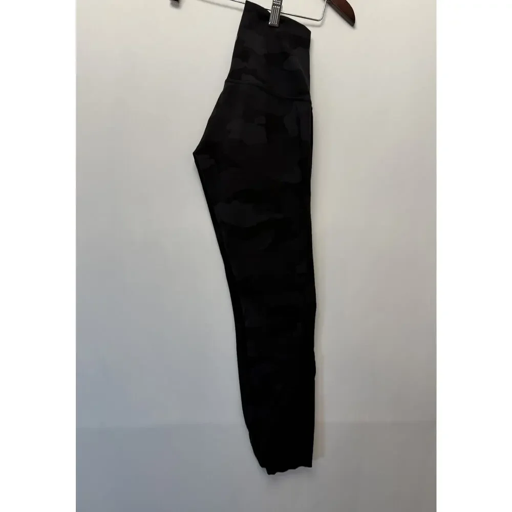 Lululemon Women's Black Gray Camouflage Fast and Free high‎ rise Leggings